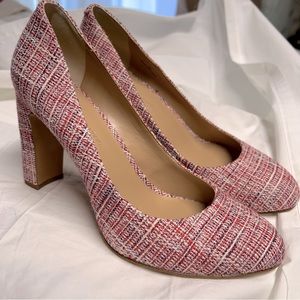 Banana Republic Red Tweed Chunky Heels